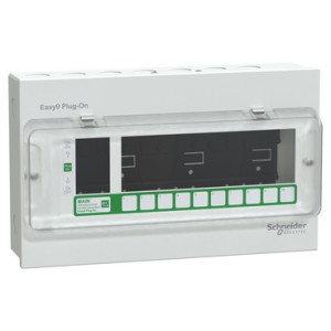 Easy9 Plug-On : EZ9EPL110 : ตู้คอนซูมเมอร์ ปลั๊กออน, Easy9, 10 ช่อง, 63A, ฝาเปิดแบบโปร่งใส, IP4X