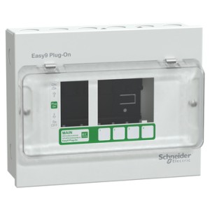 Easy9 Plug-On : EZ9EPL104 : ตู้คอนซูมเมอร์ ปลั๊กออน, Easy9, 4 ช่อง, 63A, ฝาเปิดแบบโปร่งใส, IP4X