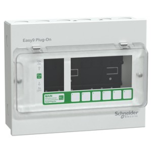 Easy9 Plug-On : EZ9EPL106 : ตู้คอนซูมเมอร์ ปลั๊กออน, Easy9, 6 ช่อง 63A, ฝาเปิดแบบโปร่งใส, IP4X