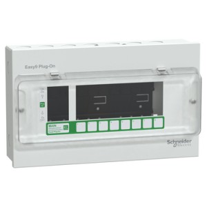 Easy9 Plug-On : EZ9EPL108 : ตู้คอนซูมเมอร์ ปลั๊กออน, Easy9, 8 ช่อง, 63A, ฝาเปิดแบบโปร่งใส, IP4X